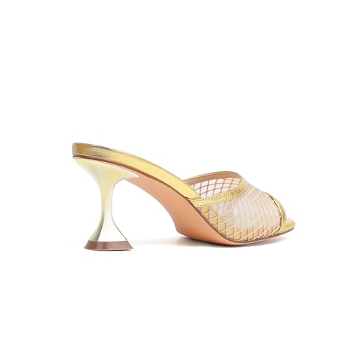 Image of vivianly Womens Square Open Heels Sandals Slip on Heeled Slides Mules for Party Daily Wear