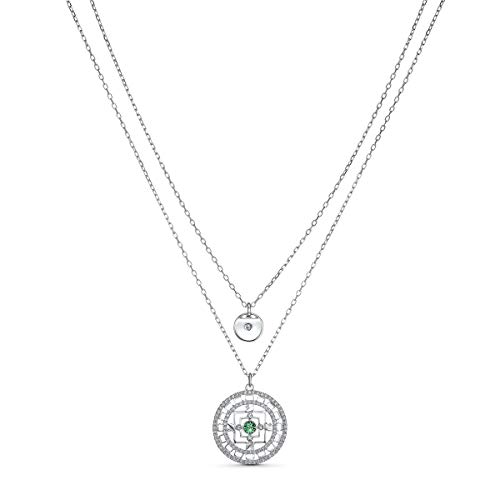 Preisvergleich Produktbild Swarovski Symbolic Mandala Halskette, Rhodinierte Damenhalskette mit Strahlendem Mandala-Anhänger und Funkelnden Swarovski Kristallen
