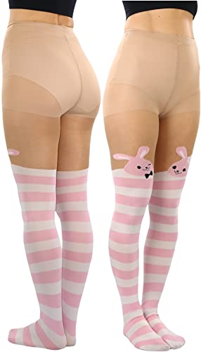 Image of ToBeInStyle Women's Cute Thigh High Printed Character Tights
