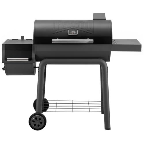 Feasto BBQ Charcoal Grill with Offset Smoker Grill and Side Table, 30-In Heavy-Duty Outdoor BBQ Grill with 832 Sq. In. Cooking Space for Outdoor Barbecue in Backyard, Patio and Parties, Black