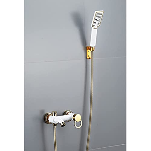 Robinet de baignoire mural or pour salle de bain familiale avec douchette haute pression