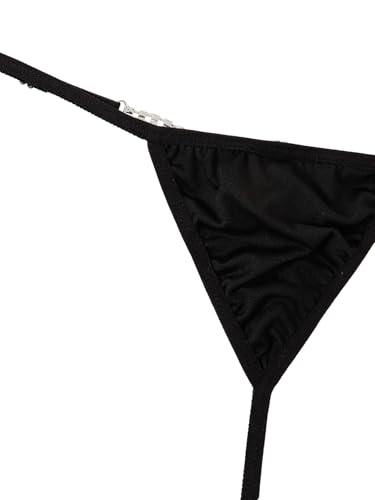 Image of RoseSeek Women's Sparkling Butterfly Chain Underwear Low Rise Cheeky G String Panty