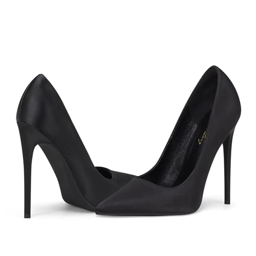 Elisabet Tang High Heels Womens Pointed Toe Heels Satin Pumps Stiletto Bridal Party Dress Evening Wedding Shoes for Woman3
