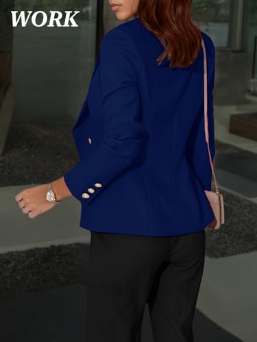 Mina Self Womens Blazer 2025 Fall Fitted Petite Double Breasted Button Front Suit Jackets with Pockets4