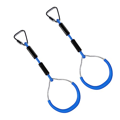 HOLIDYOYO 2Pcs Gymnastic Rings Set Outdoor Swing Workout Rings for Backyard Climbing Play for and Obstacle Training Blue