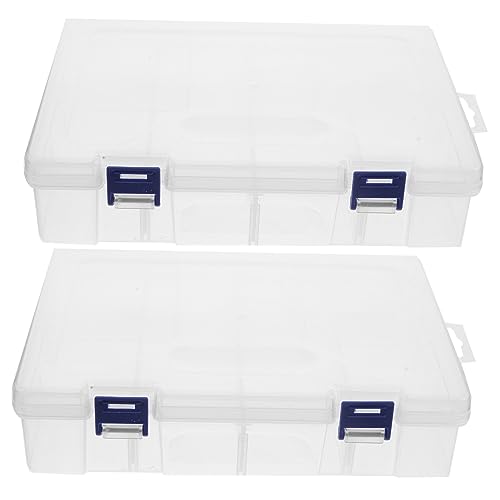 Uonlytech 2piezas Caja Almacenaje Plástica Pequeña Tapa Transparente Organizador De Joyas y Cuentas Almacenamiento De Manualidades