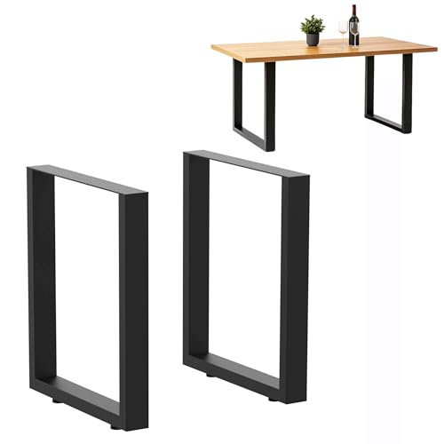 DanDiBo 2X Tischbeine Metall Schwarz 72 x 62 cm Tischgestell Höhenverstellbar 96662 Tischfüße Möbelfüße Tischkufen Esstisch Beine (72 x 62 cm)