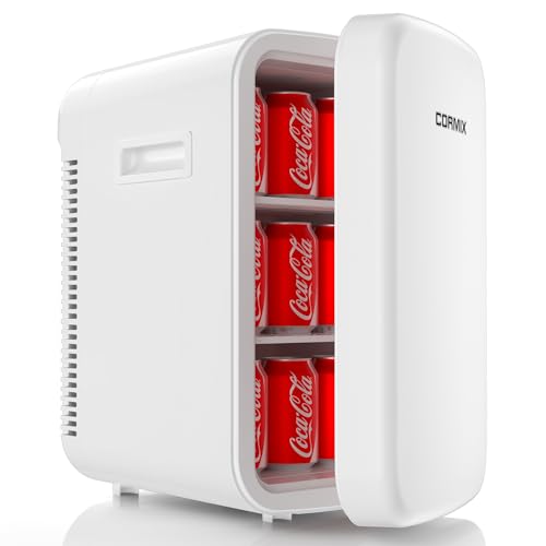 Cormix Mini Kühlschrank 18L, 2 in 1 Kleiner Kühlschrank mit Kühl- und Heizfunktion, Tragbar mit Kühl- und Heizfunktion, Kleiner Getränkekühlschrank 12V DC/220V AC für Hause Büro Camping und Auto