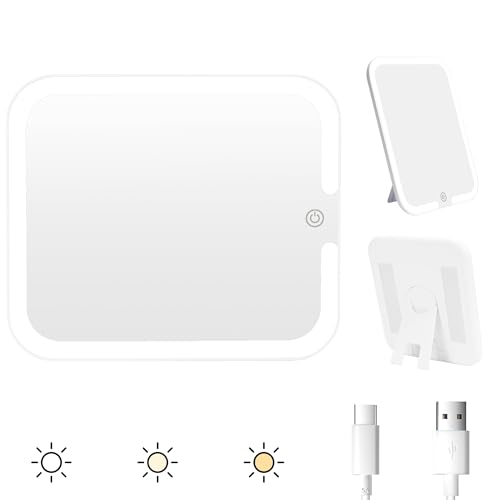 Espejo para maquillaje rectangular Relavel con luces LED miniatura 1
