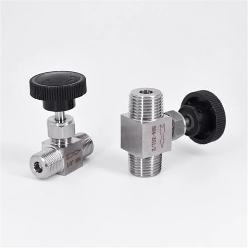 Válvula de aguja macho de 1/2 acero inoxidable 304 reguladora de caudal sin fugas 3