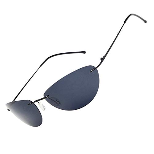 PLOPLO Polarized Titanium Alloy Matrix Neo Sunglasses men 13.9 g Ultralight Rimless Anti UV400