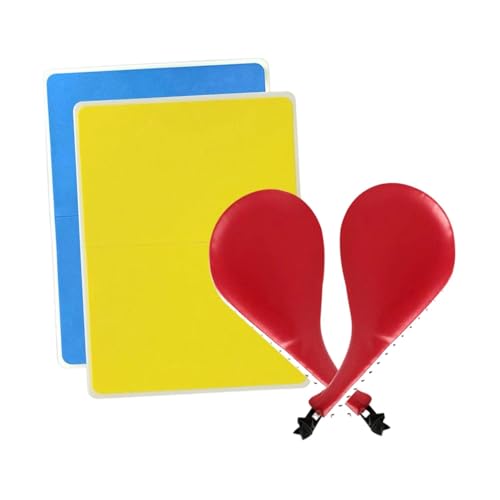 Yiju 4Pcs Taekwondo Training Set Kick Pads Kicking Rebreakable Taekwondo Breaking Boards for Sparring Sanda Birthday Gift, Red Yellow Blue