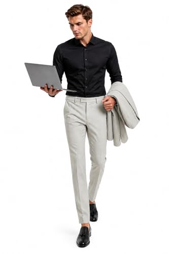 Image of SUNPOINT Formal Pants for Men Office Wear - Premium Regular Fit Formal Trouser for Men, Boys, Gents Bottom Formal wear for Office Meeting, Party, Gathering, Wedding