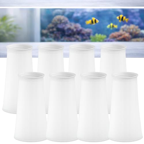 Image of Filter Sock 4 Inch Ring, Filter Socks for Saltwater Aquarium by 15 Inch Long, 200 Micron Aquarium Filter Sock for Fish Tank Sump Saltwater Freshwater Aquariums (8 Pack)