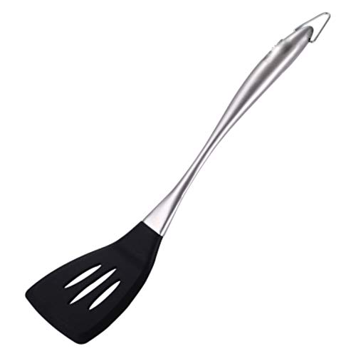 LHKJ Pfannenwender aus Silikon, Pfannenwender Silikon Hitzebeständig Silikon Geschlitzt Pfannenwender BPA Frei Pfannkuchenwender Silikon Hitzebeständiger zum Kochen Silber Cover