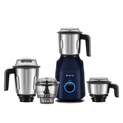 atomberg Yulia 750 Watt Mixer Grinder | 4 Multipurpose Jars including Chopper Jar | Coarse Mode for Silbatta-like Textures | Powerful Intelligent Moto