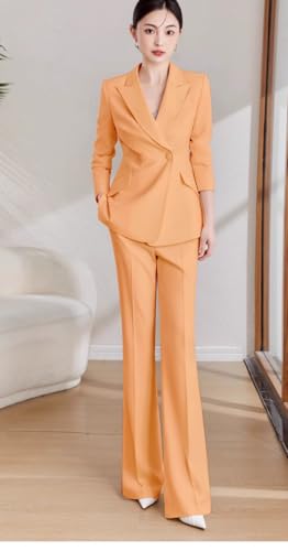 Women's Suit 2-Piece Double Breasted Buttons Jacket+Pants for Wedding Formal Party4