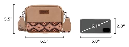 Image of Wrangler Small Crossbody Bags for Women Aztec Mini Purses with Guitar Strap | with Guitar Strap