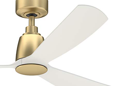 Fanimation Kute 52 Inch Indoor/Outdoor Ceiling Fan With Matte White Blades, Brushed Satin Brass #TOP1