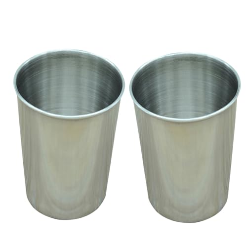 RORPOIR 2pc Stainless Steel Bathroom Cup Toothbrush Tumbler Water Beverage Cup 180ml