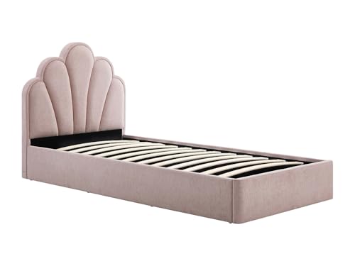 Vente unique CanapÈ abatible Concha 90 x 190 cm   Tela   Rosa + ColchÛn   CORALUNO