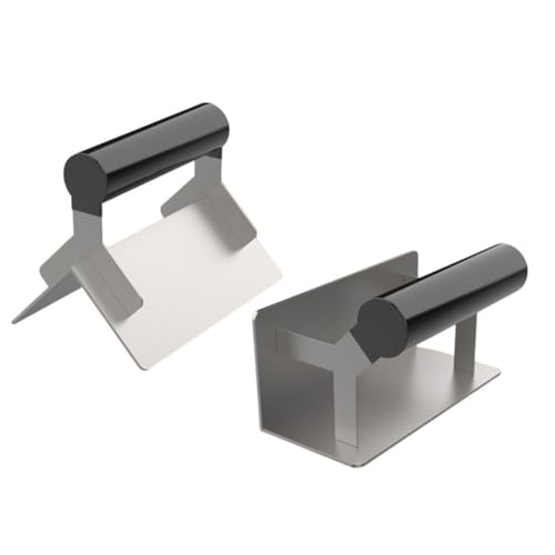 Lawnoval Paleta de esquina de acero inoxidable para paneles de yeso de 1,3 mm de grosor, herramienta de acabado de hormigón externo e interno con mango ergonómico, color plateado