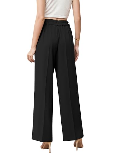 Betusline Women's Wide Leg Long Dress Pants High Waisted Business Casual Straight Office Trousers.X-Small-XX-Large3