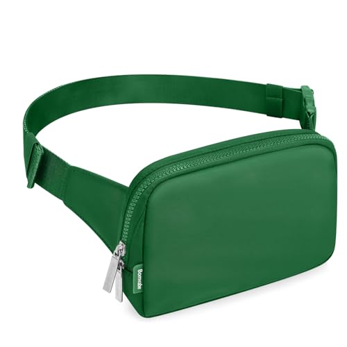 Bomvabe 2L Everywhere Belt Bag for Women Men Large Fanny Pack with Adjustable Strap 55 Waist Bag with Multiple Pockets Crossbody Bag Water-resistant for Travel Gym Sports Running Hiking Green