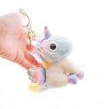YUKOUQIAN Unicorn Stuffed Animals Mini Plush Toy Keychain Small Plushies for Kids Girls Boys 4.9 Inch (Keychain Unicorn Coloful)
