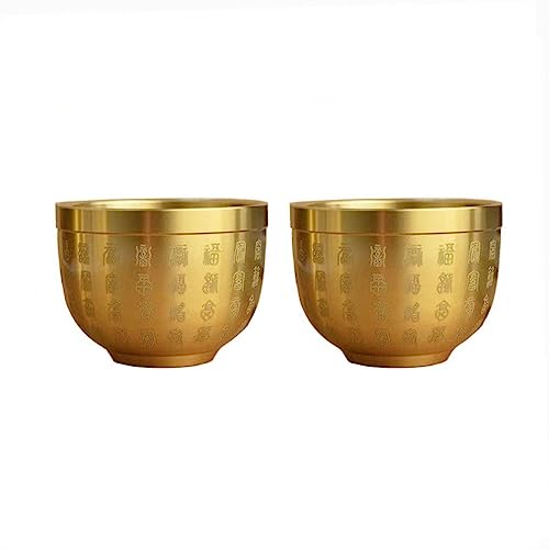 Leadigol 2 Pcs Feng Shui Treasure Bowl, Chinese Brass Fortune