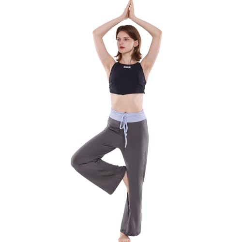 Image of NEWCOSPLAY Women's Comfy Pajama Pants Casual Drawstring Palazzo Lounge Wide Leg Pants