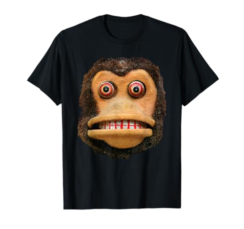 Big Buggy Eyed Monkey Face Cymbal Playing Toy Animal T-Shirt