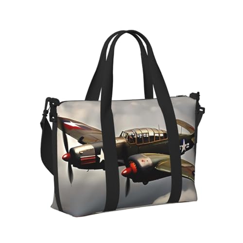 Travel Duffel Bag for Women, Large Shoulder Weekender Overnight Bag, Sport Gym Bag for Men, Carry On Tote Bags, World War 2 Aircraft Airplane Luggage Bag for Travel Essentials2