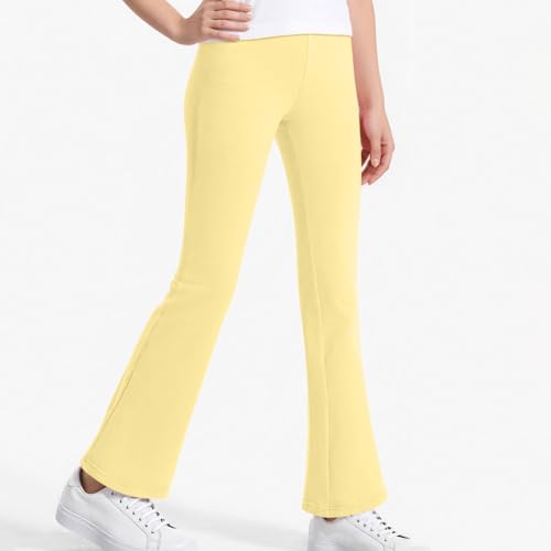 Girls Flare Leggings Bell Bottoms School Uniform Pants High Waisted Flared Leggings for Teen Girls Solid Color2