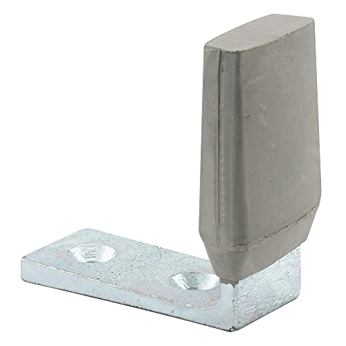Prime-Line MP4592 Door Stop, 2-11/16 In. Height, Steel, Brushed Aluminum, Gray Rubber (Single Pack)