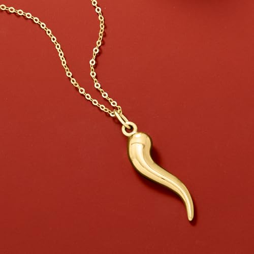 Ross-Simons 10kt Yellow Gold Italian Horn Pendant Necklace4