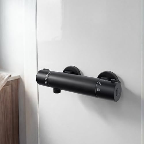 FUGO Black Thermostatic RV Shower Valve,RV Shower Faucet,4 Inch RV Shower Faucet Valve...