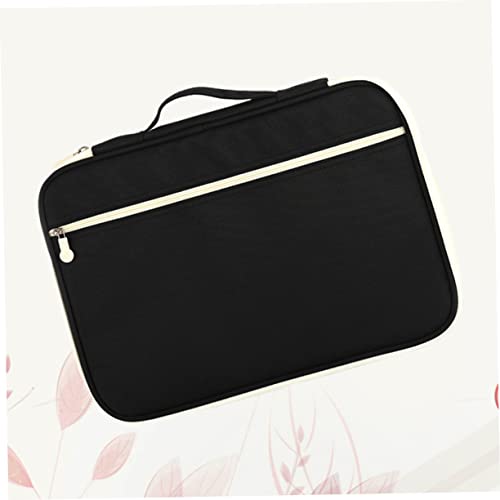 Multi-Functional Portable Document Bag Zipper Briefcase for Business Travel Organizer with Pockets for Men Women Black Storage Case for Documents4