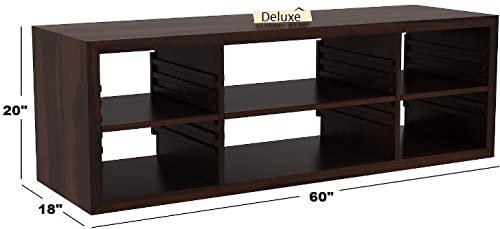 Image of AADITYA WOODS Sheesham Wood TV Stand with Door & Shelf Storage for Living Room Home Entertainment Unit Center Console TV Table Wooden Tv Cabinet| Drak Chocolate Finish-u22