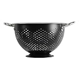 GoodCook Gourmet Colander, 5qt capacity, Stainless Steel with Handles and Elevated Pedestal Foot, Bold Black