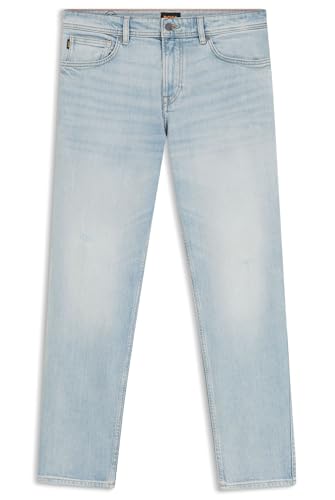 Image of BOSS Mens RE.MAINE-1-BO Maine Regular-fit Jeans in Blue Comfort-Stretch Denim