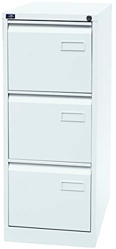 Preisvergleich Produktbild BISLEY Hängeregistraturschrank Light in weiß - Hängeregistratur Schrank aus Metall für Hängeregister & Hängemappen / Hängeregisterschrank 3 Schübe einbahnig / 5 Farben