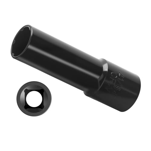 Image of DYNOFIT 6 Point Spline Lug Nuts Key for Wrench with 1 /2 inch Imperial Square Socket Drive,Tuner Socket Key Tool Compatible with 12x1.5 12x1.25 1 /2 inch-20 Thread 6 Spline Lug Nuts,CR-V(Black,1 Pack)