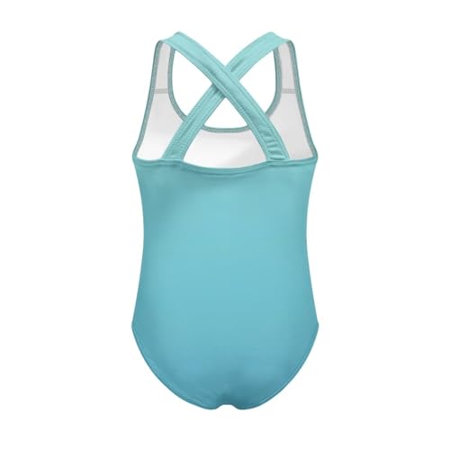 Image of Xpyiqun Swimsuit for Girls One Piece Bathing Suits Size 5-14 Sleeveless Swimwear Cross Shoulder Strap Swimming Wear