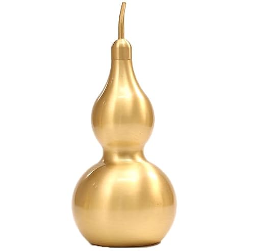 Chinese Brass Wu Lou Gourd Statue,Feng Shui Home Collectible for Fortune