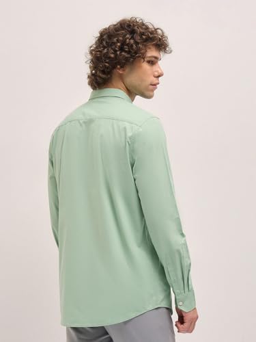 Image of THE BEAR HOUSE Men's Cotton Solid Tailored Fit Fomal Shirt