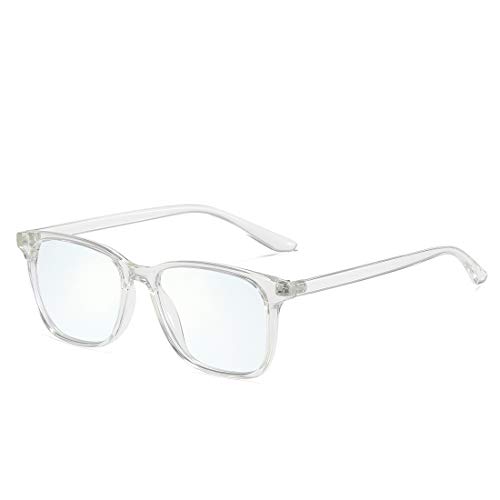 kimorn Lunettes Anti Lumière Bleue - Filtrant La Lumière Bleue Tablettes/Smartphone -Anti UV Lunettes pour Homme et Femme KS084 (Cadre transparent/Lentille anti-lumière bleue)