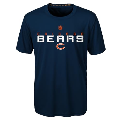 Outerstuff NFL Chicago Bears Boys Youth Maximal Design Short Sleeve Dri-Tek Performance T-Shirt - Large (14-16)
