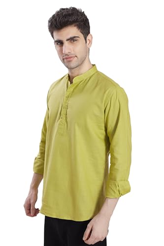Image of DIVISIVE Men's Slim Fit Full Sleeves Cotton Short Kurta