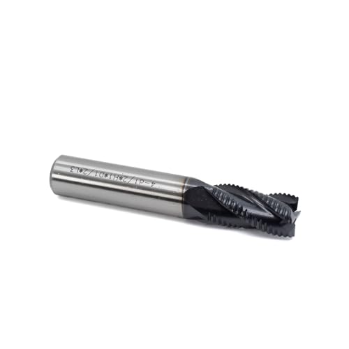 Image of Roughing End Mill JESTUOUS HSS Square Nose 4 Flute Fine Tooth Bit 1 /2 inch Shank Dia. 1 inch Flute Length for Milling Metal Steels,1 Piece